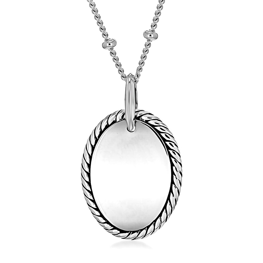 Rhodium Overlay Sterling Silver NecklaceE (Size - 16),  Silver Wt. 6.6 Gms