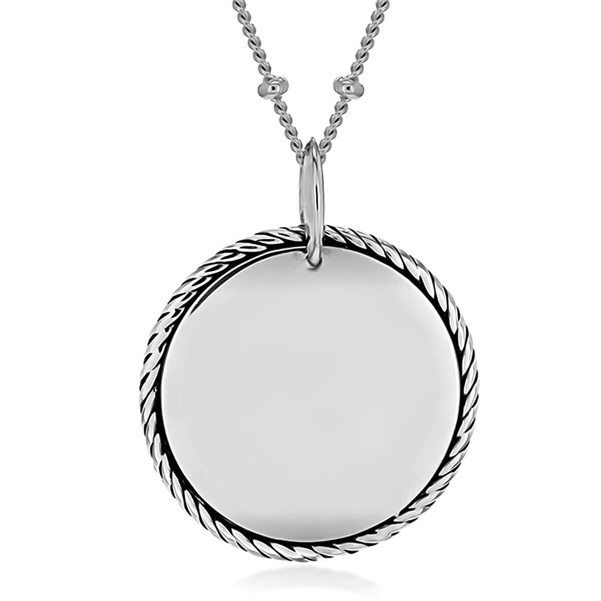 Rhodium Overlay Sterling Silver NecklaceE (Size - 16),  Silver Wt. 10.1 Gms