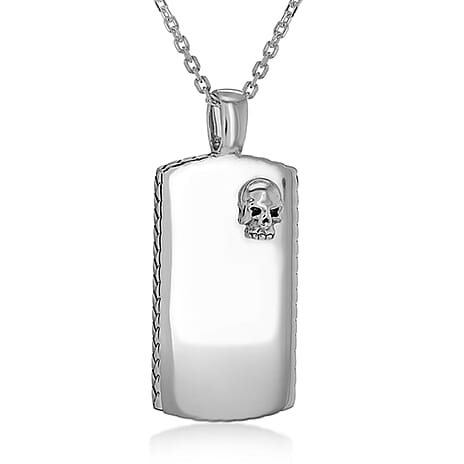 Rhodium Overlay Sterling Silver NecklaceE (Size - 16),  Silver Wt. 16.2 Gms