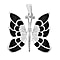 Sterling Silver Paua Shell 30mm x 36mm Butterfly Pendant