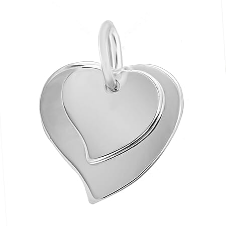 Sterling Silver 23mm x 29mm Double Heart Pendant