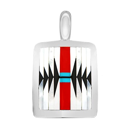 Sterling Silver Geometric Rectangle Pendant