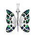 Sterling Silver Paua Shell 30mm x 36mm Butterfly Pendant