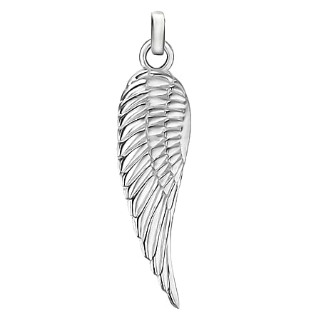 Sterling Silver 13.4mm x 48mm Angel Wing Pendant