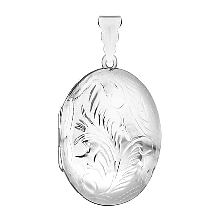 Sterling Silver 27mm x 47mm Large Engraved Oval Locket
