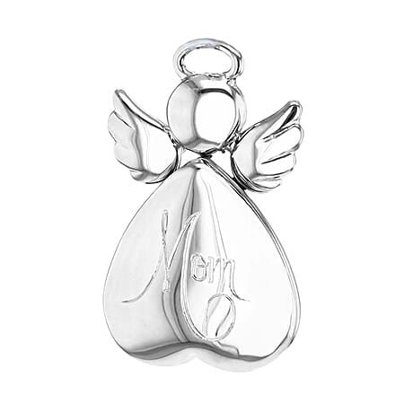 Sterling Silver 16mm x 25mm Mum Heart Angel Locket