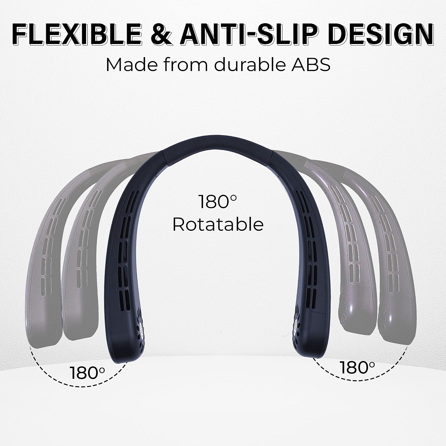 Homesmart - Rechargeable 360 Degree Flexible Bladeless & Wireless Neck Fan with 48 Air Outlets, 3 Speeds & Upto 12HR Run Time - Blue