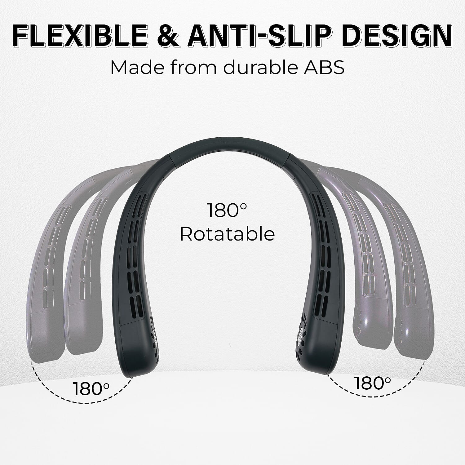 LIQUIDATION DEAL - Rechargeable 360 Degree Flexible Bladeless & Wireless Neck Fan with 48 Air Outlets, 3 Speeds & Upto 12HR Run Time - Green