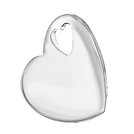 Sterling Silver 27.5mm x 28mm Heart with Cutout Heart Pendant