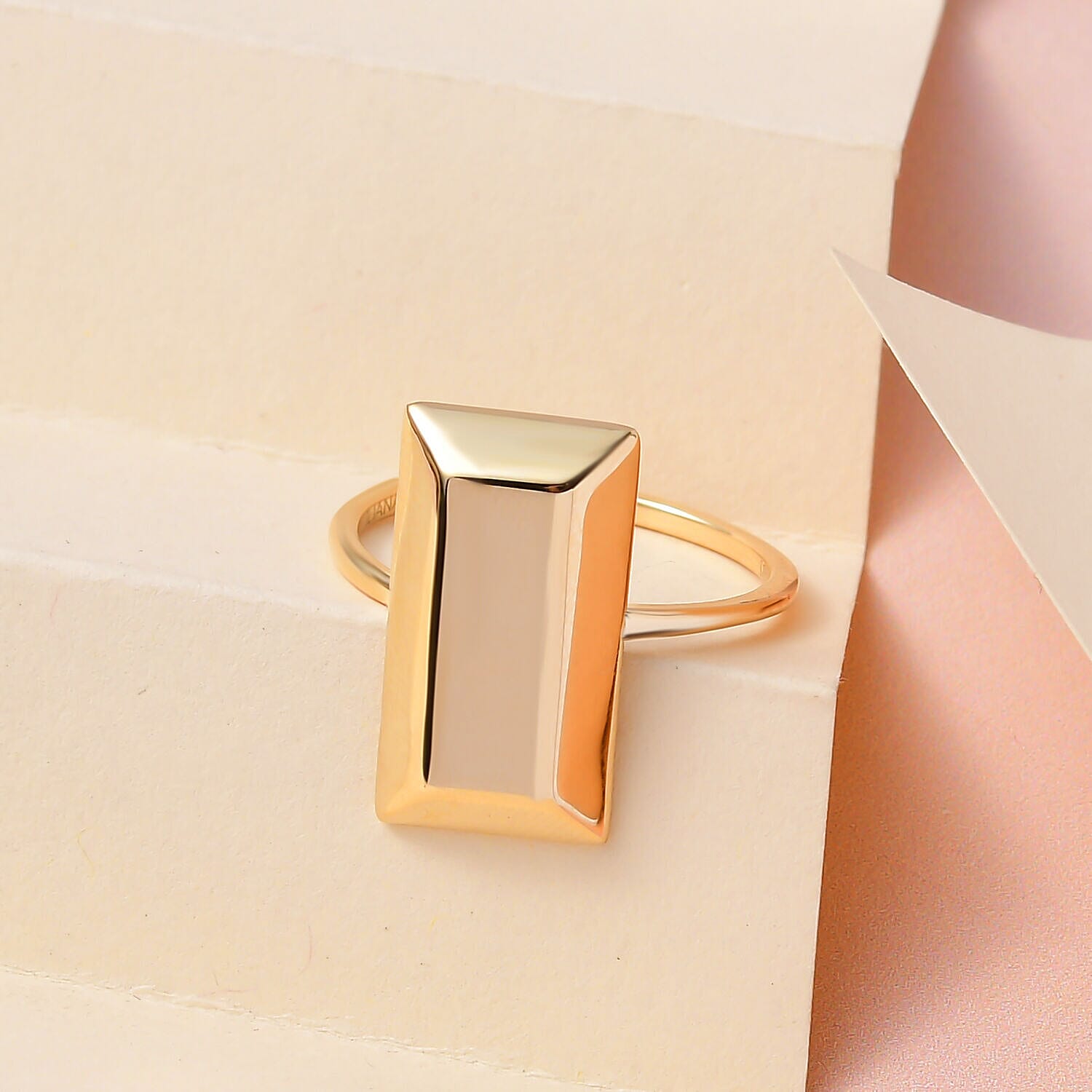 18K Yellow Gold Bar Ring
