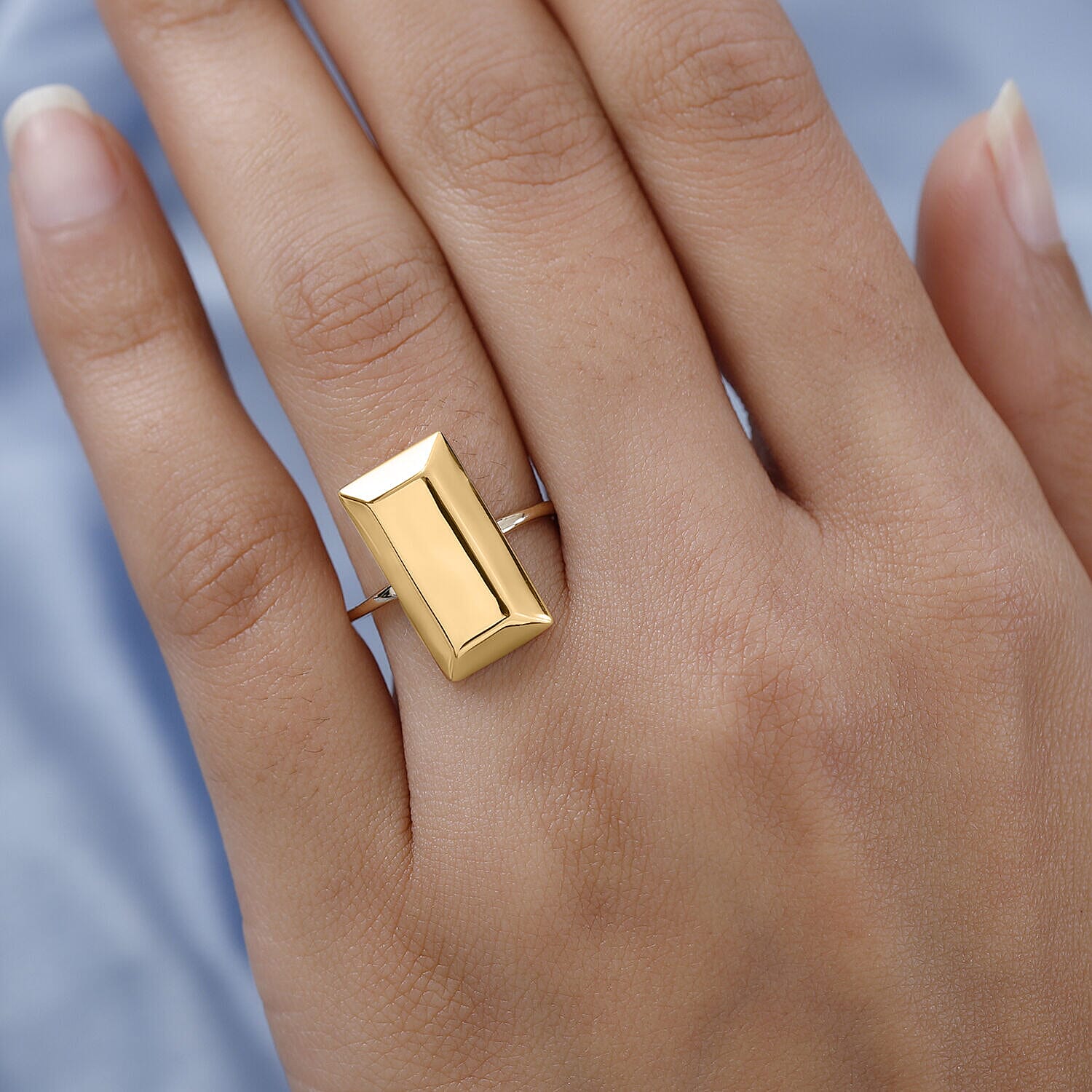 18K Yellow Gold Bar Ring