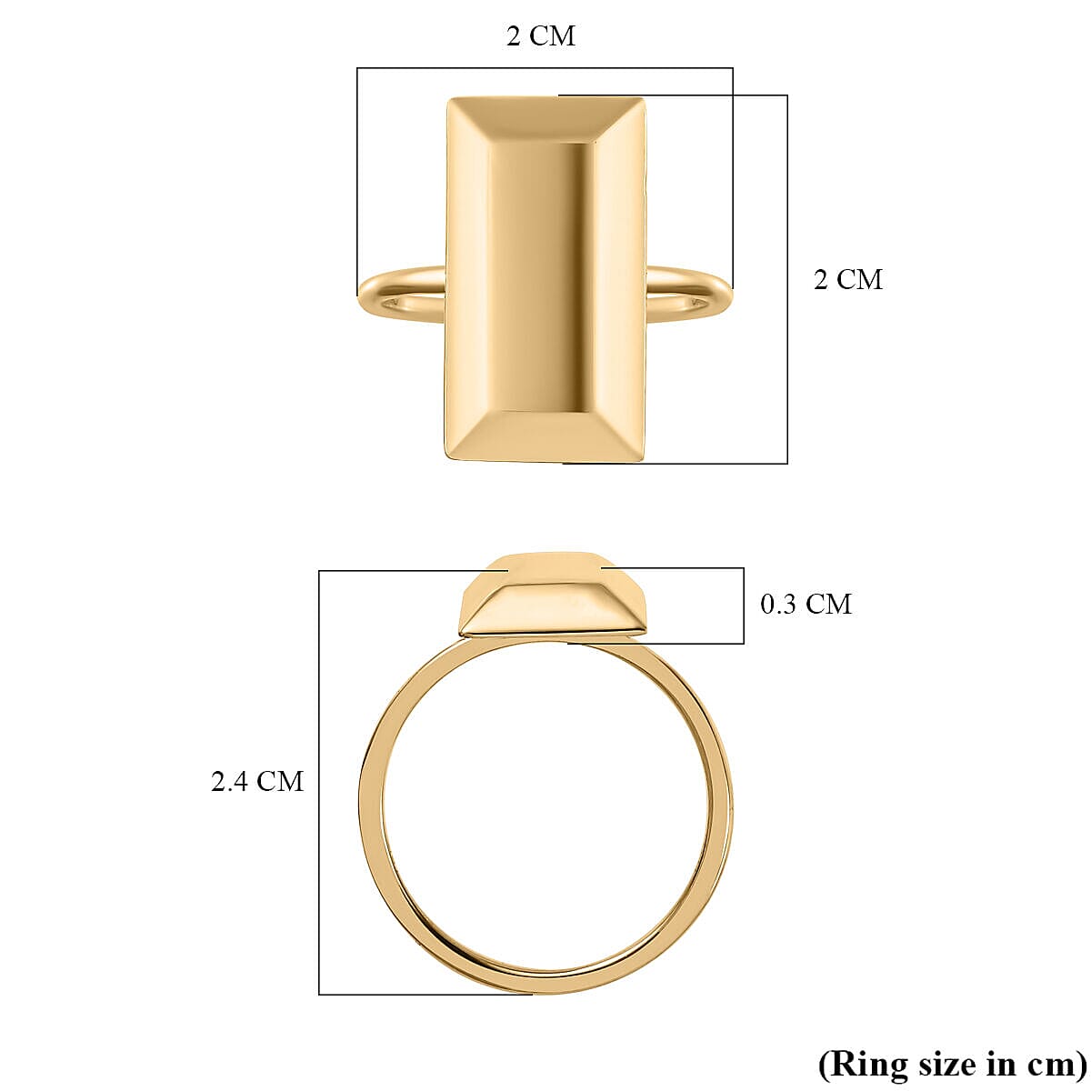 18K Yellow Gold Bar Ring