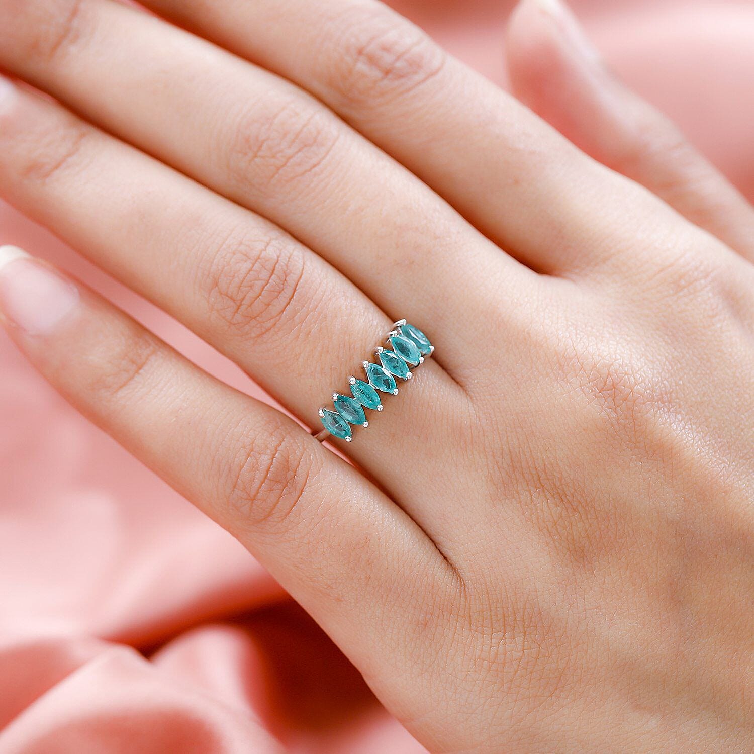 AAA Gemfields Emerald Ring in Platinum Overlay Sterling Silver