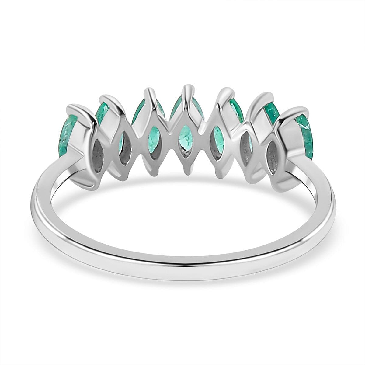 AAA Gemfields Emerald Ring in Platinum Overlay Sterling Silver