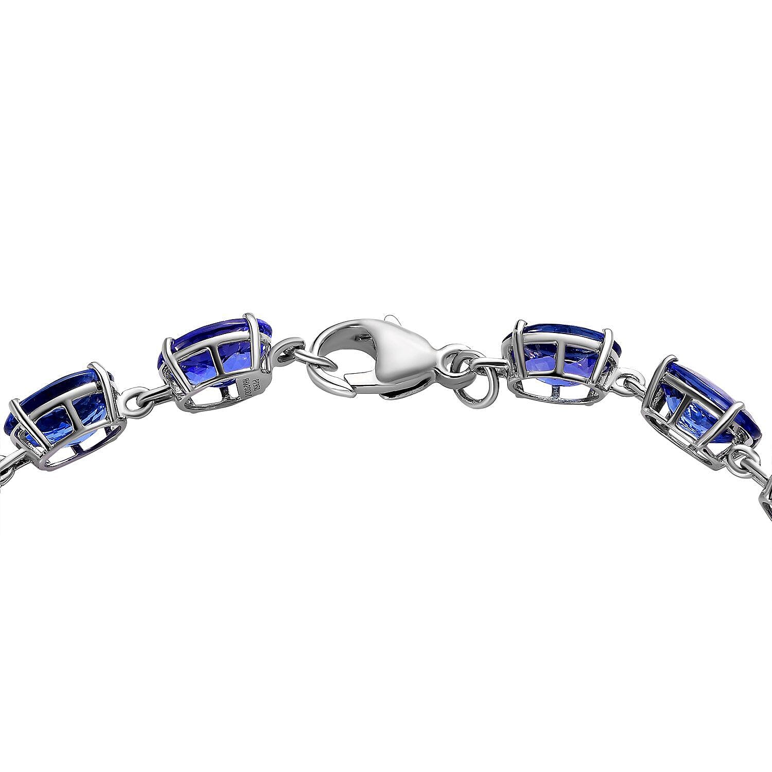 RHAPSODY 950 Platinum AAAA Tanzanite Tennis Bracelet (Size - 7.5)  20.38 Ct, Platinum Wt 7.22 GM
