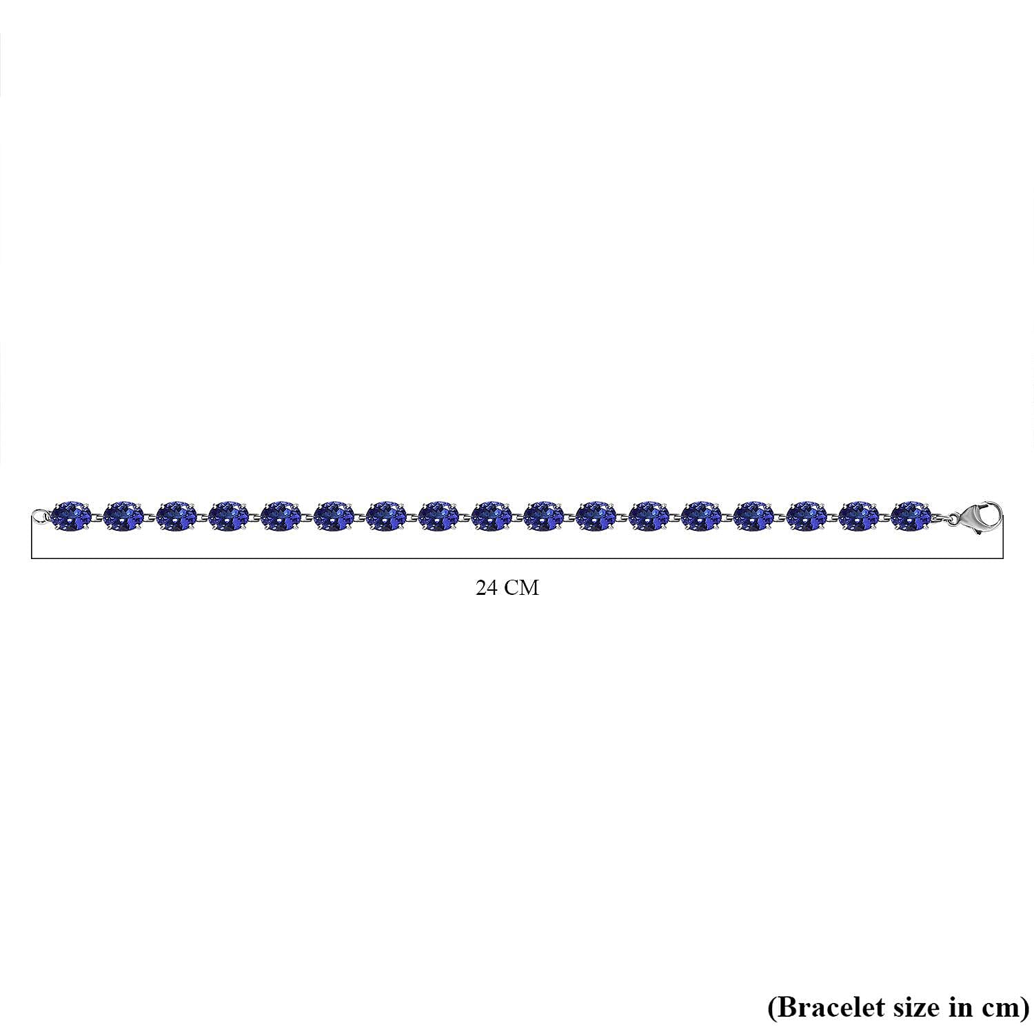 RHAPSODY 950 Platinum AAAA Tanzanite Tennis Bracelet (Size - 7.5)  20.38 Ct, Platinum Wt 7.22 GM