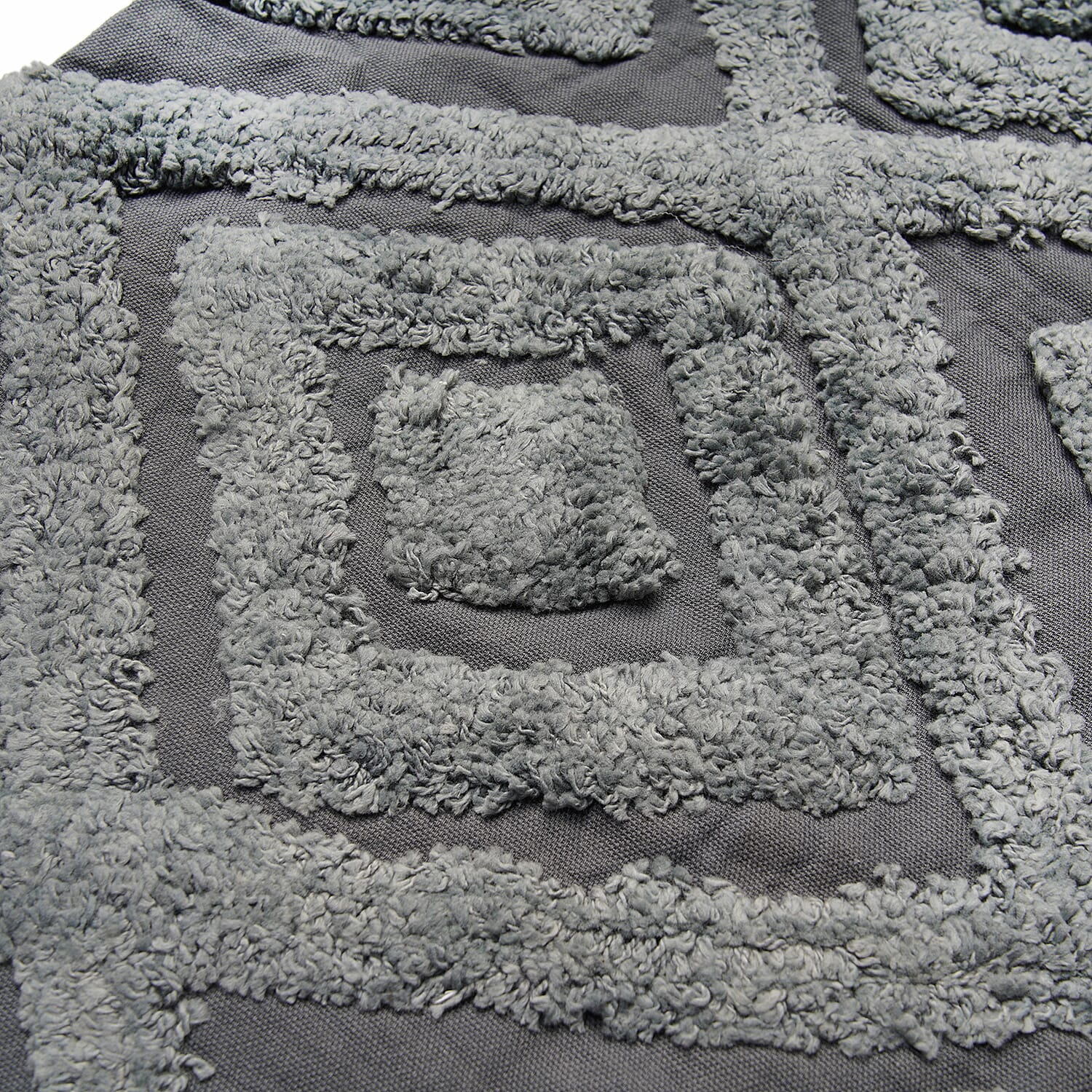 Set of 2 - 100% Cotton Cushion Cover with Tufting Work - Grey