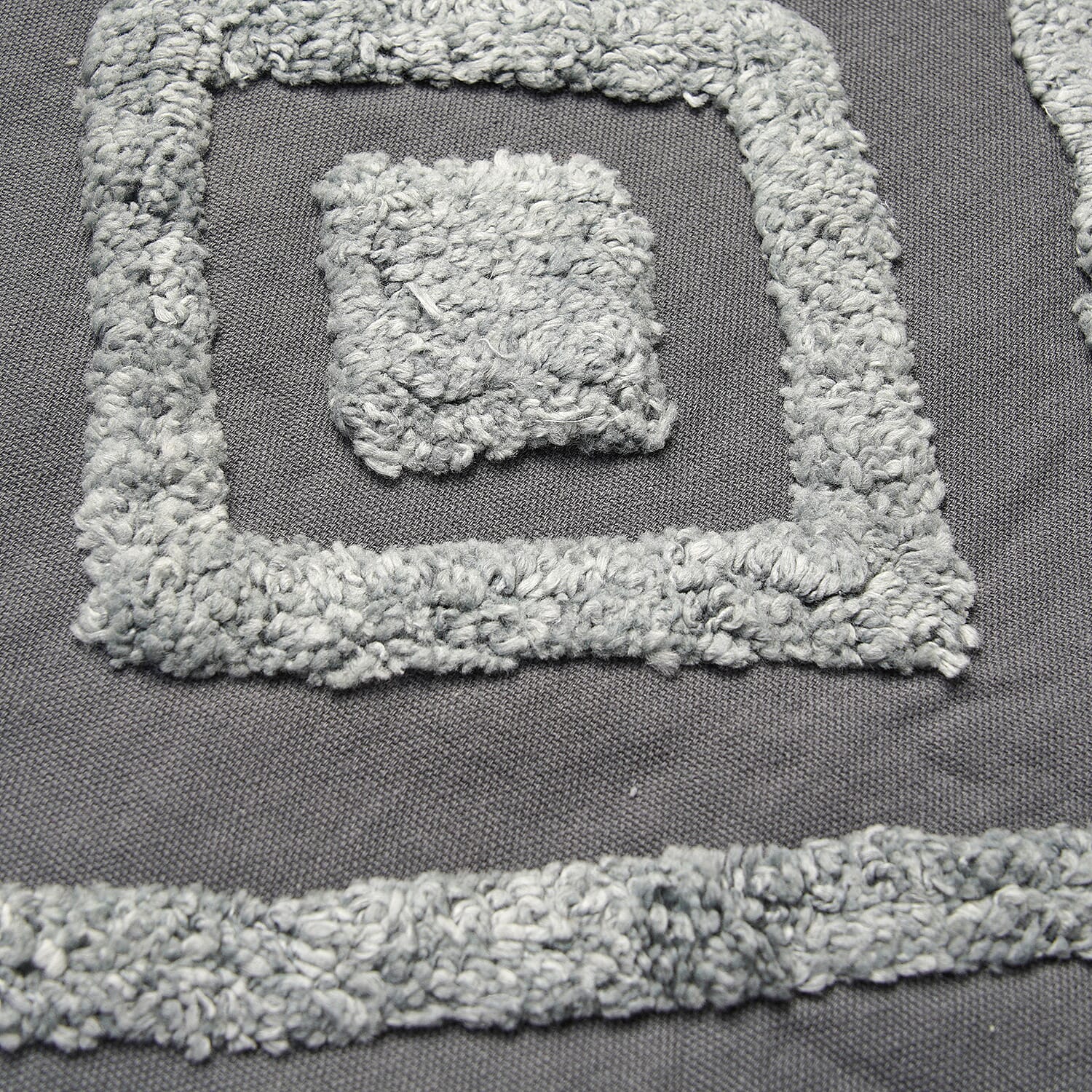 Set of 2 - 100% Cotton Cushion Cover with Tufting Work - Grey