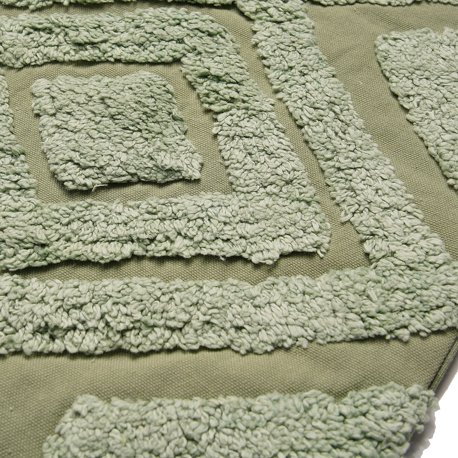 Set of 2 - 100% Cotton Cushion Cover with Tufting Work - Green