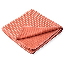 Cotton Patterned Bath Towel (Size 76x152 cm) - Orange