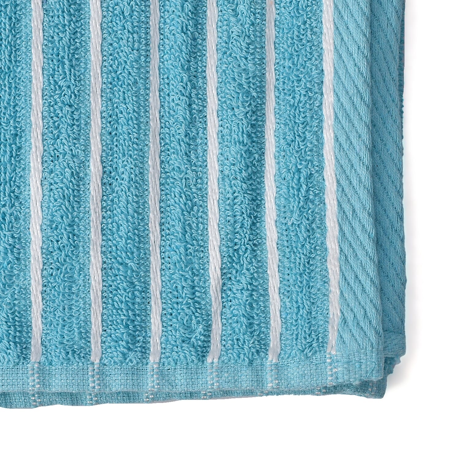 Cotton Patterned Bath Towel (Size 76x152 cm) - Blue