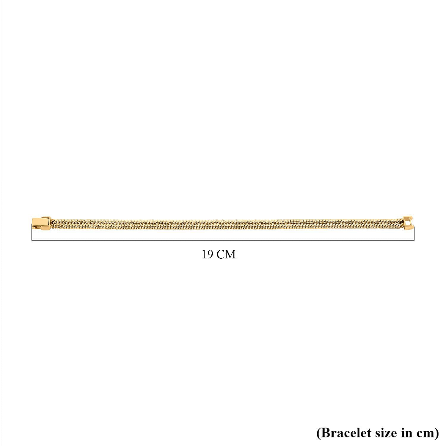 Close Out Deal - 9K Yellow Gold Triple Curb Bracelet (Size - 7.5) with Hand Made Rectangle Clasp, Gold Wt. 6.52 Gms