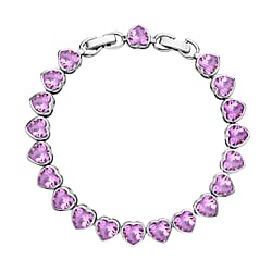 White Cubic Zirconia  Bracelet (Size - 7.5) in White Silver Tone 10.000  Ct.