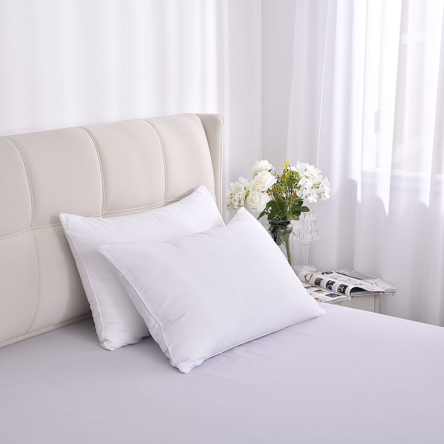 MEGA VALUE DEAL - Set of 2 Luxury Down Alternative Filled Premium Bounce Back Pillows