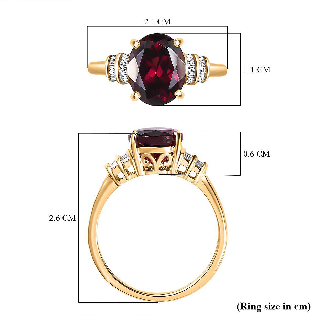 Monster Deal - 9K Yellow Gold Rhodolite Garnet and Diamond Ring 3.06 Ct