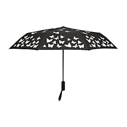Colour Changing Butterfly Pattern Auto Open & Close Umbrella - Black