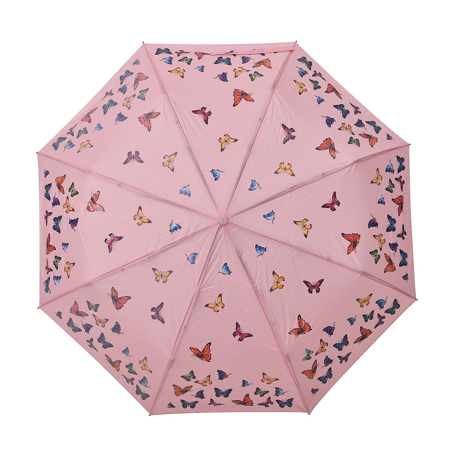 Colour Changing Butterfly Pattern Auto Open - Close Umbrella - Pink