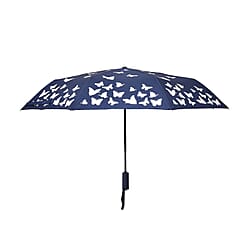 Colour Changing Butterfly Pattern Auto Open & Close Umbrella - Black