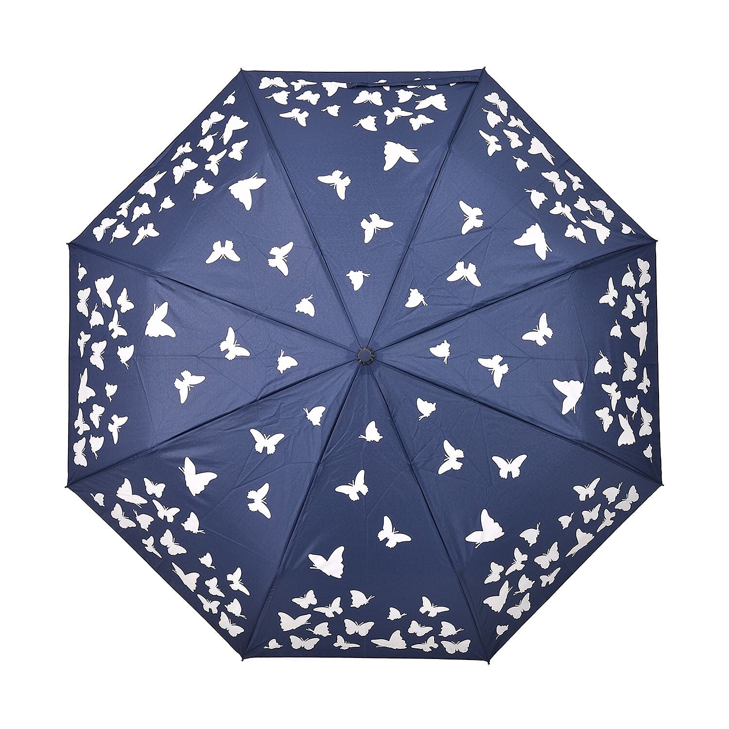Colour Changing Butterfly Pattern Auto Open - Close Umbrella - Blue