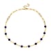 Lapis Lazuli Paperclip Necklace (Size 20) in Yellow Gold Tone