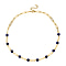 Lapis Lazuli Paperclip Necklace (Size 20) in Yellow Gold Tone