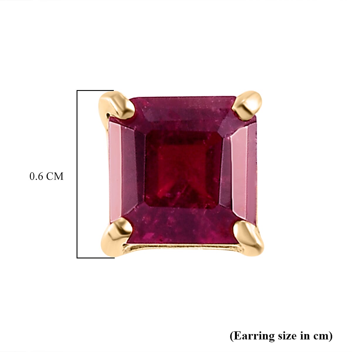 Rhodolite Garnet Stud Earrings (with Push BacK) in 14K Gold Overlay Sterling Silver 1.50 Ct.