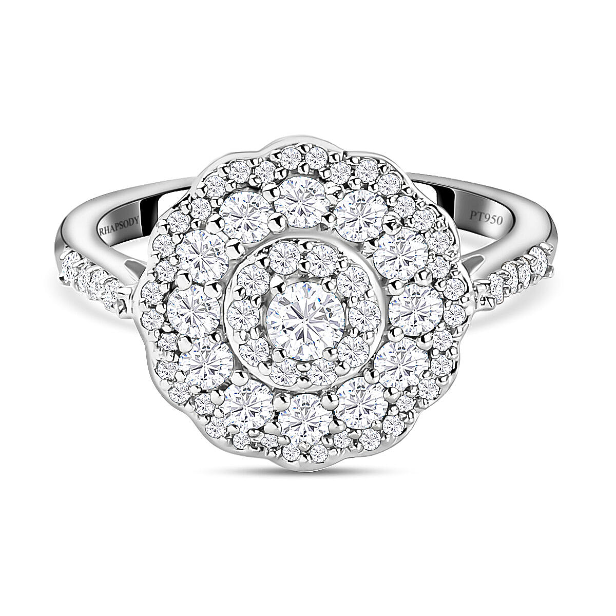 RHAPSODY 950 Platinum Floral Ring with IGI Certified VS-E-F Diamond 1.00 Ct.