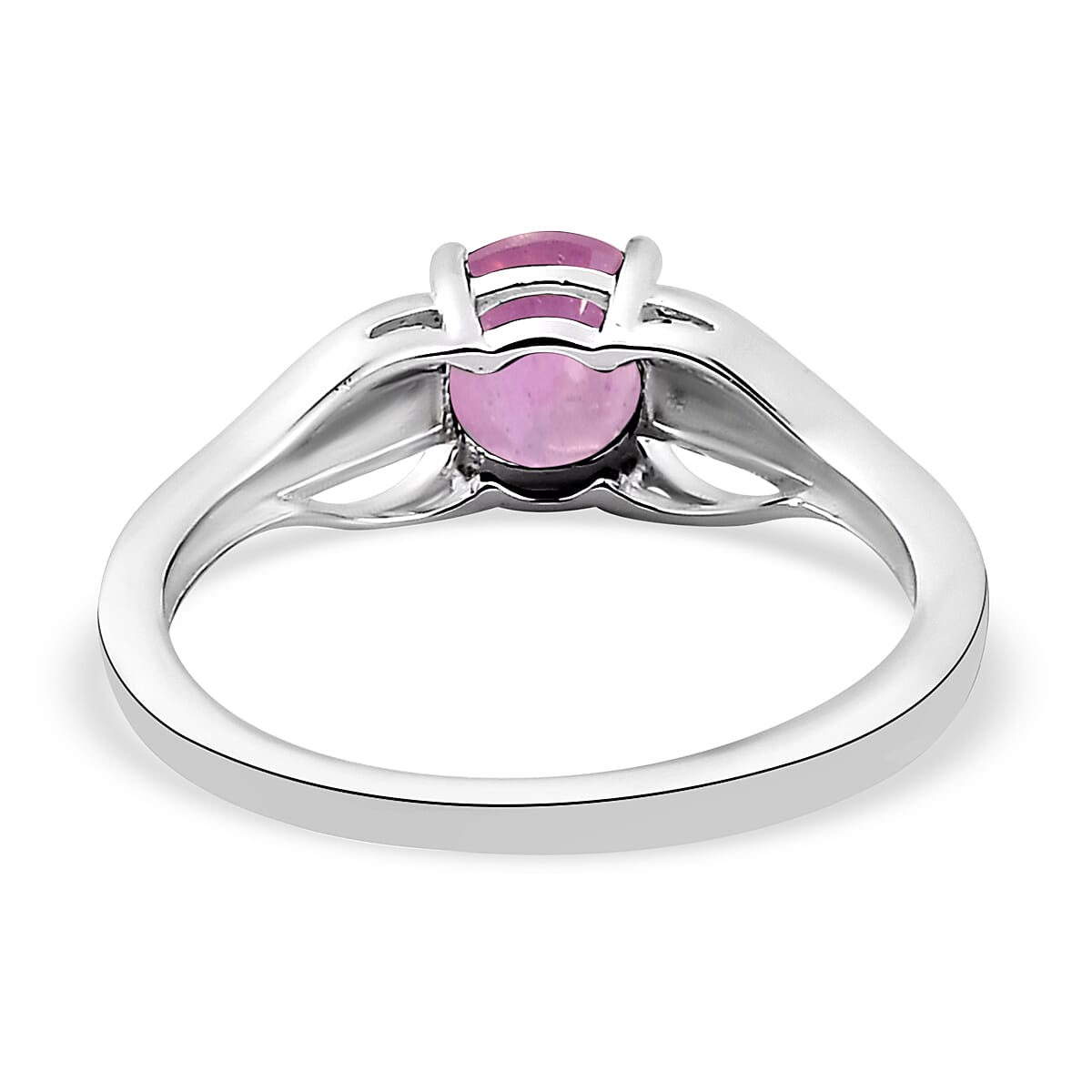 One Time Deal- Pink Sapphire (FF) Solitaire Ring in Sterling Silver