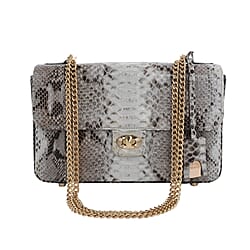 La Marey Python Leather Crossbody Bag - Black
