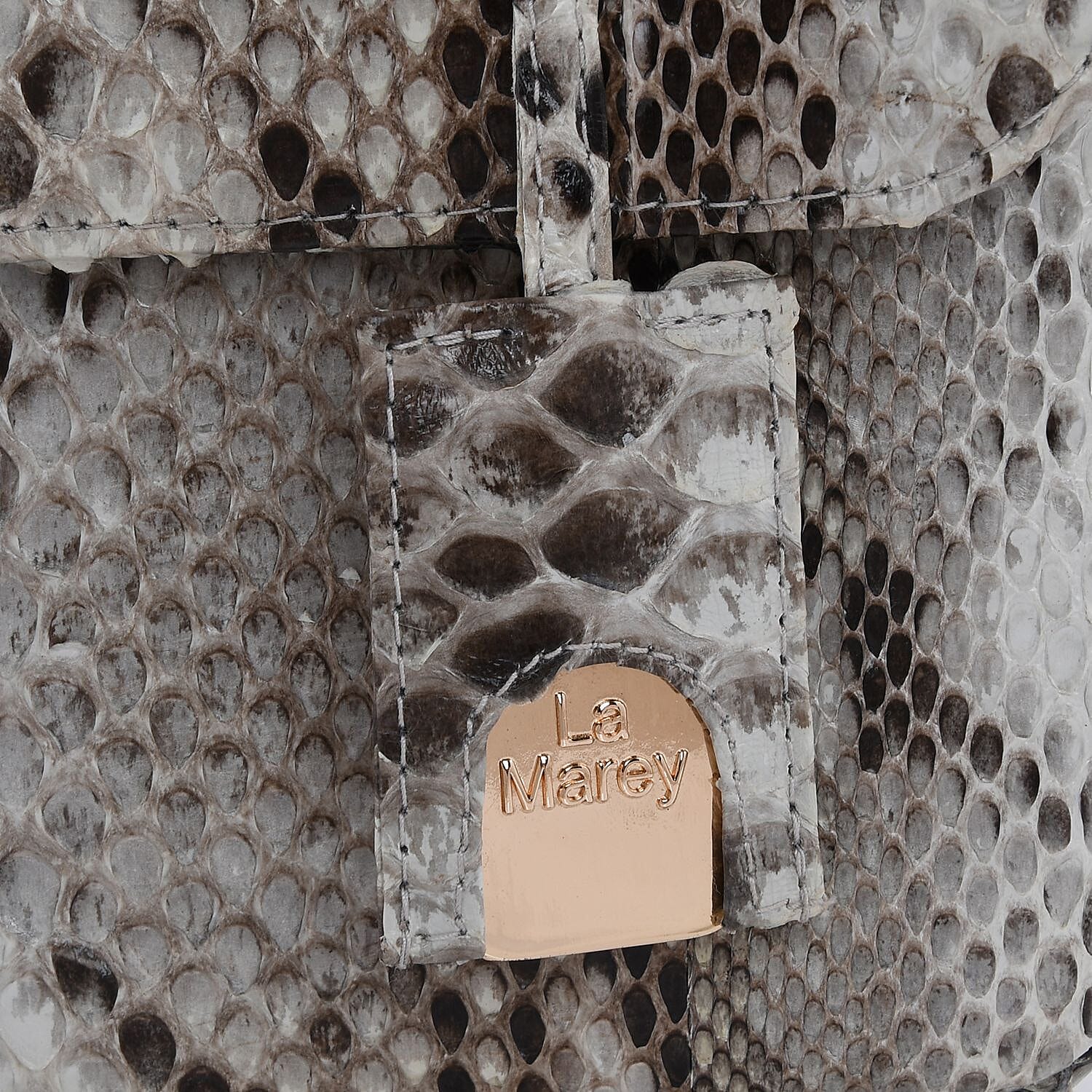 LA MAREY 100% Genuine Python Leather Bag with Adjustable and Removable Shoulder Chain Strap - Light Brown and Beige LA MAREY 100% Genuine Python Leather Bag with Adjustable and Removable Shoulder Chain Strap - Light Brown and Beige
