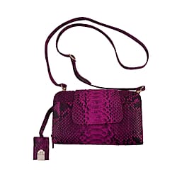 Genuine Python Leather with Synthetic Swede fabric. Handmade with skilled Artisans 1 front pocket opening after flap 2 long pocket 5 card holder &1 name card