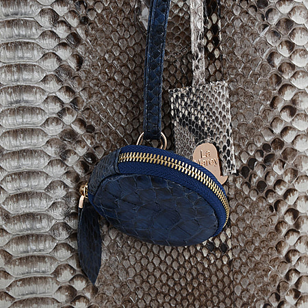 Blue Python Bag Python Bag Blue Leather Bag Snakeskin Bag 