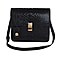 La Marey Python Leather Crossbody Bag - Black