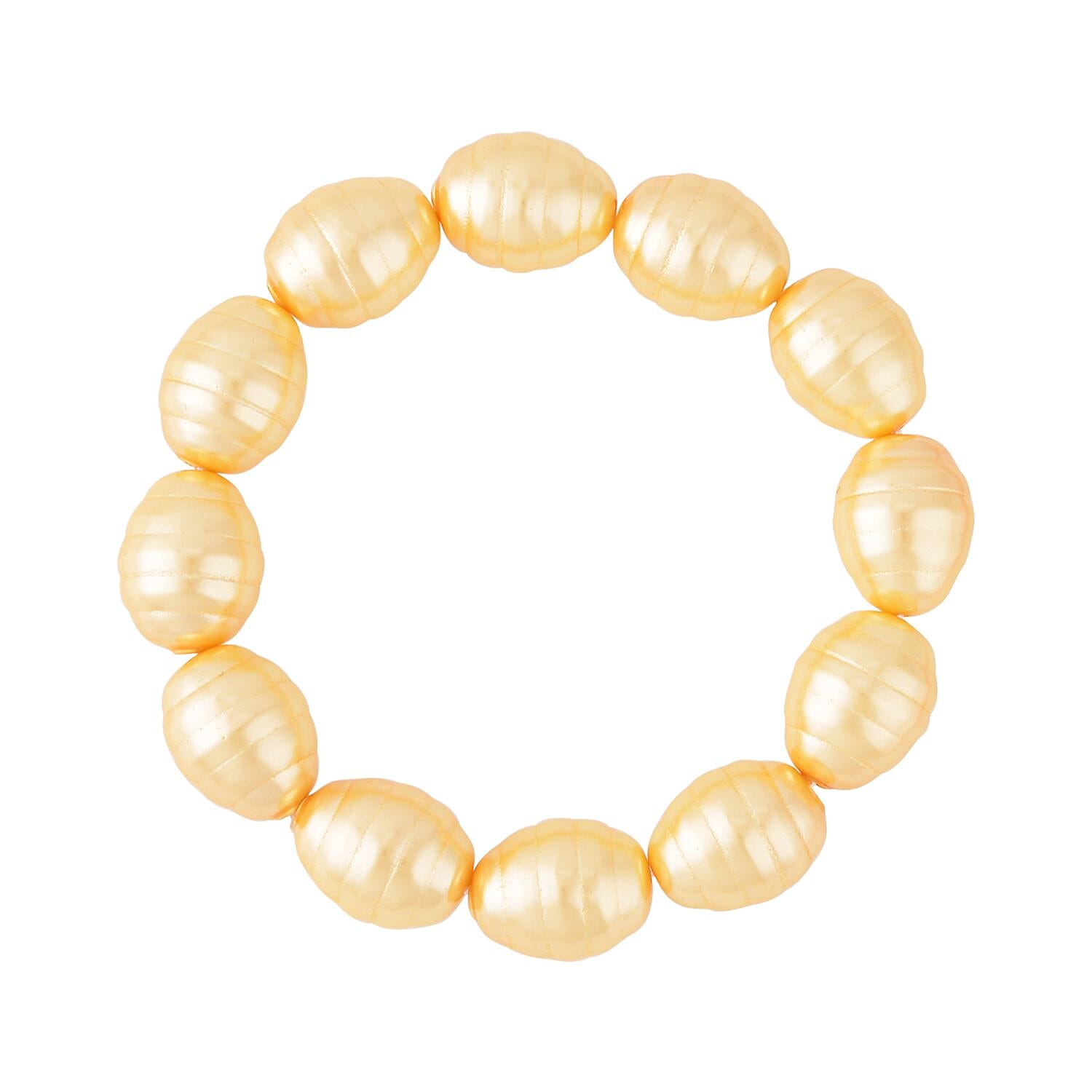 Golden Shell Pearl (16-13mm) Stretchable Bracelet (Size 6.5)