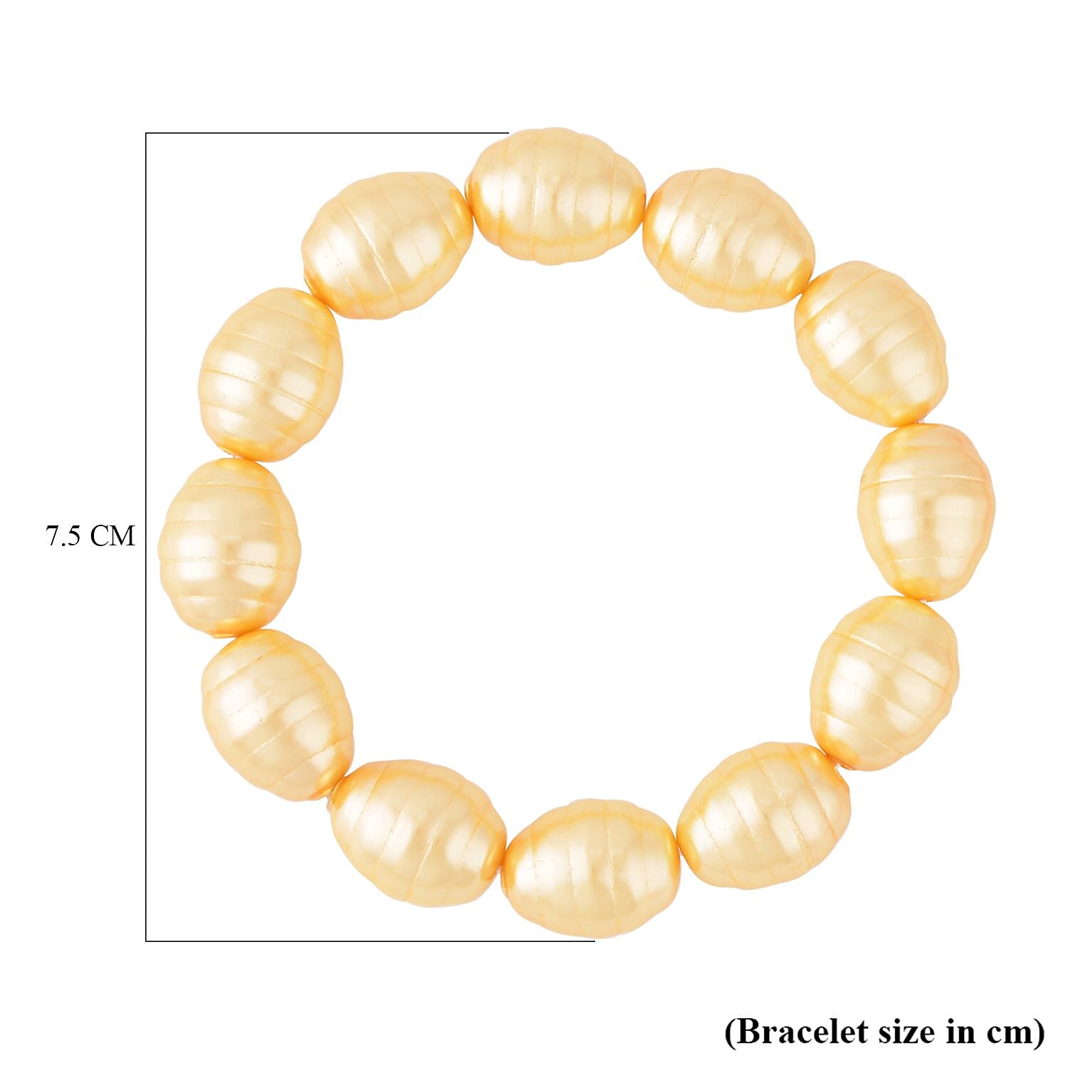 Golden Shell Pearl (16-13mm) Stretchable Bracelet (Size 6.5)