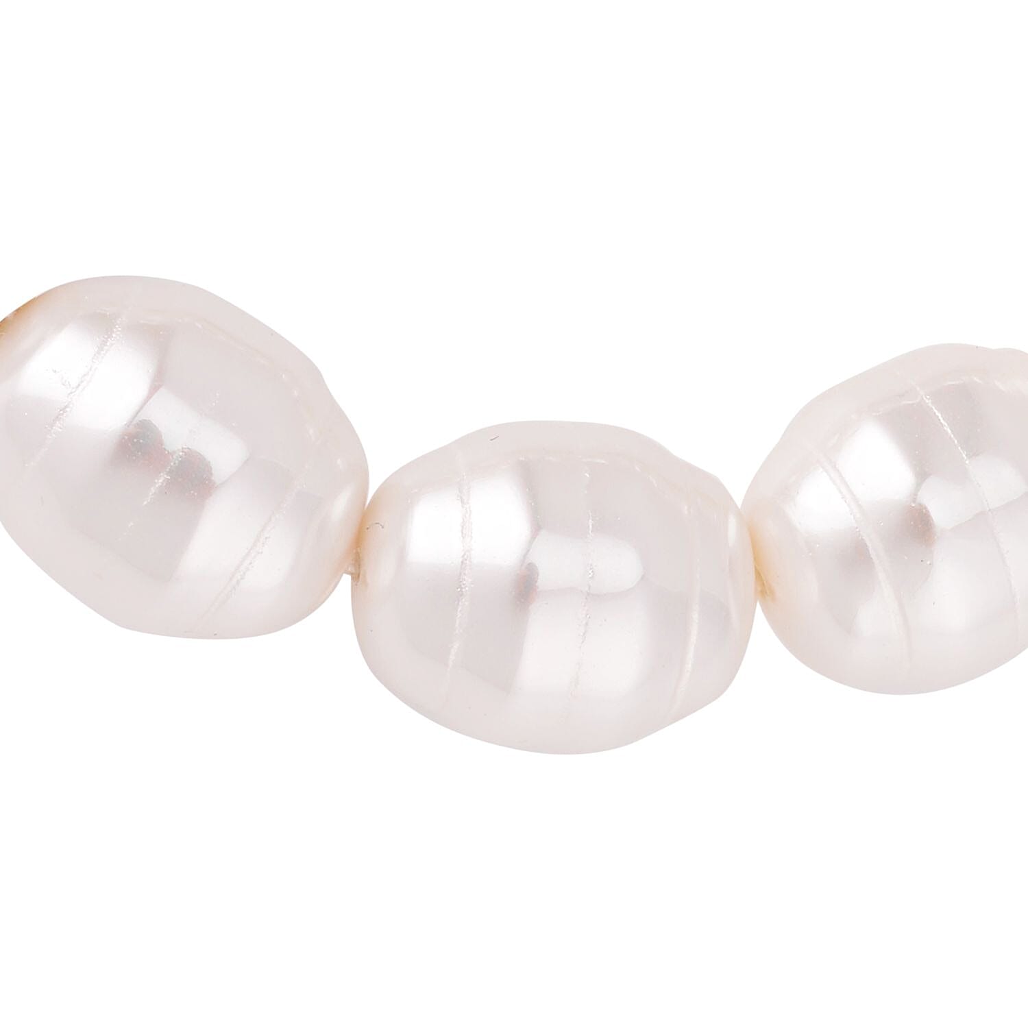White Shell Pearl (16-13mm) Stretchable Bracelet (Size 6.5-10)