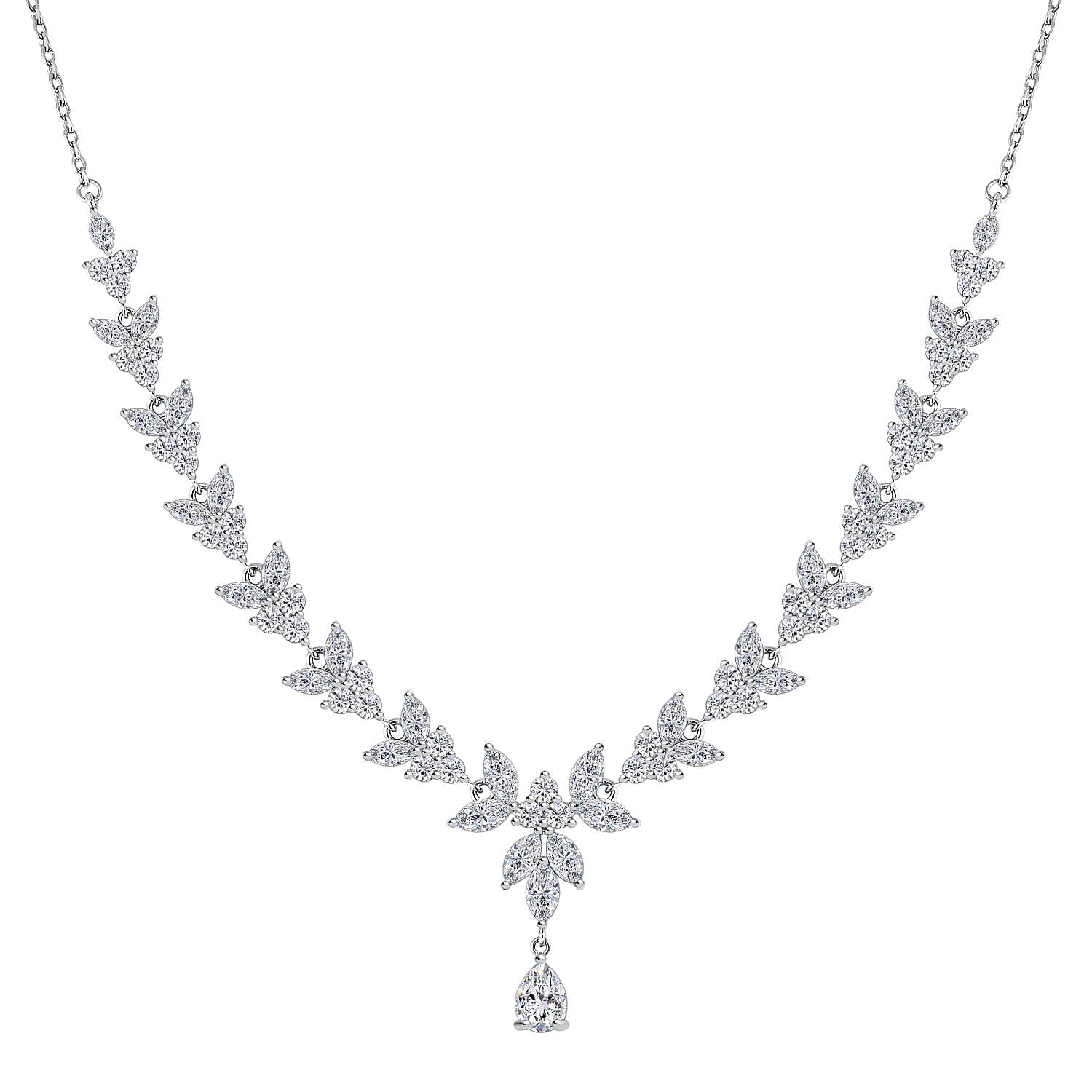 Silver fake deals diamond necklace