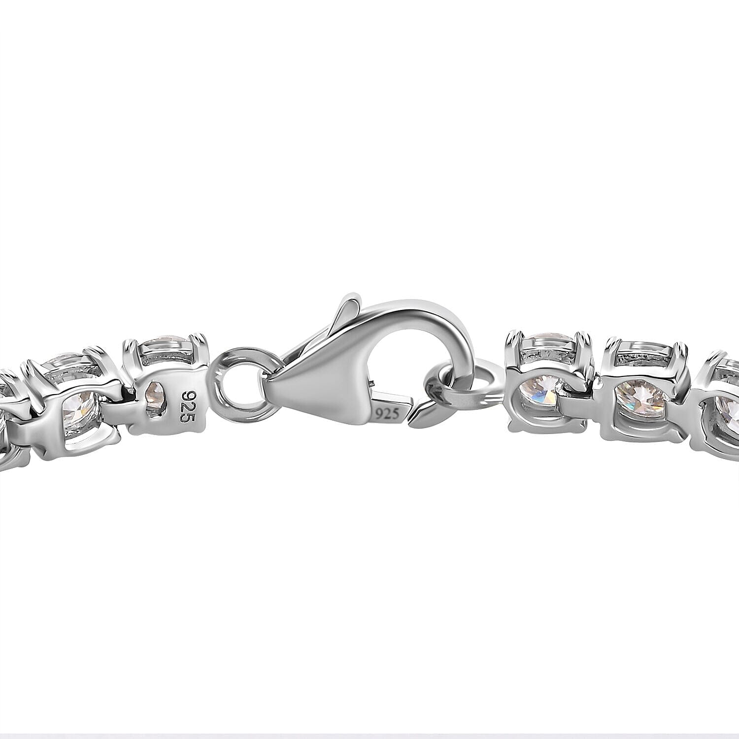 Moissanite Tennis Bracelet (Size - 7) in Platinum Overlay Sterling Silver 8.53 Ct, Silver Wt 7.00 Gms.