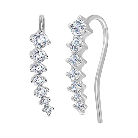 Simulated Diamond Climber Earrings (with Hook)