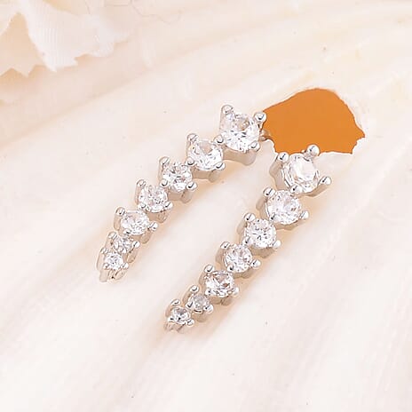 Simulated Diamond Climber Earrings (with Hook)